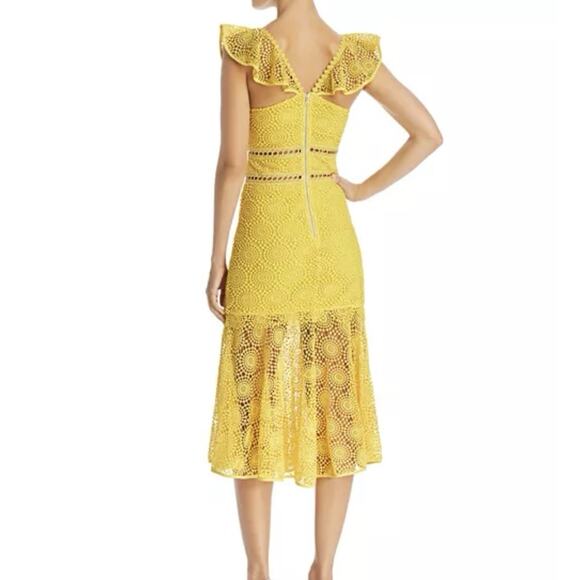 Saylor Leilani Lace Midi In Yellow Women’s Size XS - Picture 2 of 14